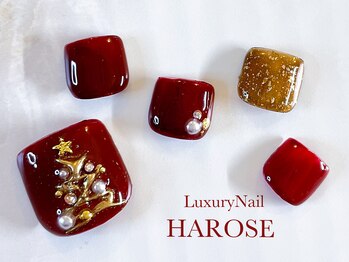 ラグジュアリーネイル ハローズ(HAROSE)/クリスマスフットネイル