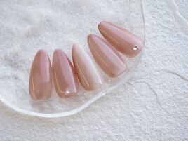 くすみピンク上品シンプルネイル