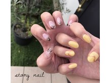 ストーリーアイラッシュアンドネイル(Story)/黄色×ニュアンスネイル☆