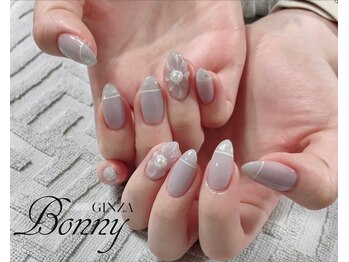 ボニー 新越谷店(GINZA Bonny)/ぷっくりお花ストレートフレンチ