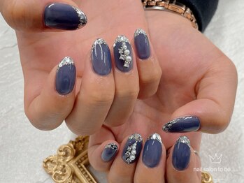 ネイルサロン トゥービー 御徒町上野(To Be)/キラキラガラスフレンチ5980円