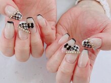 ネイルリアン(Nail lieN)/千鳥格子　モノトーン　白黒　