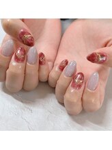 ブラン(blanc)/ニュアンス×ミラーアートネイル