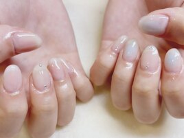 ショートスカルプ×チークネイル
