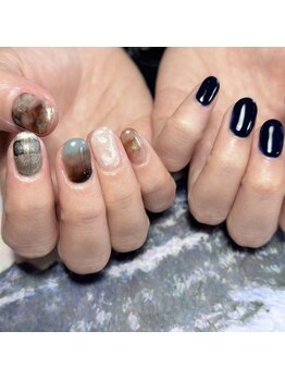 プリュネ(Prune)/アシメ/グラデーション/ブルー