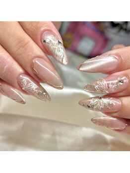 リノネイル(Lino Nail)/入学式にお勧めバタフライ