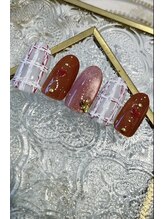 ハーティーネイル 自由が丘南口店(heartynail)/ボルドー/ツイード/マグネット