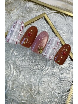 ハーティーネイル 自由が丘南口店(heartynail)/ボルドー/ツイード/マグネット