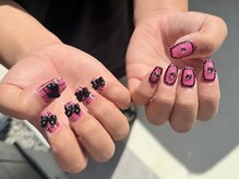 アネラネイル(Anela nail)/ピンクチェックネイル