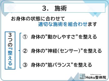 ハク整体院(Haku整体院)/3.施術