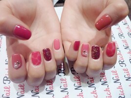 バレンタインネイル
