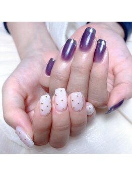 Mネイル/ワンカラー|ホワイトパープル