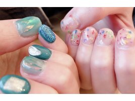 ニュアンス/グリーン/押し花