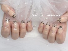 フィナンシェ(Financier)/ヒョウ柄フレンチネイル