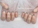 ヒョウ柄フレンチネイル