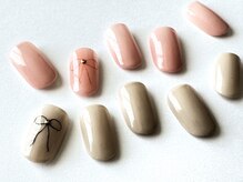 ネイルサロン クイール 小山店(NAIL SALON QUILL)/ワンカラー×鉛筆アート♪