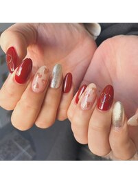 バレンタインネイル