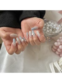 水色×チェック　¥9500