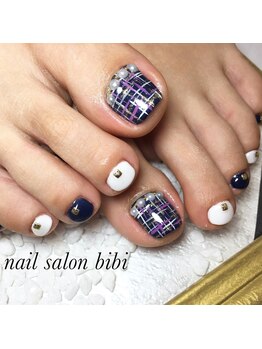 ネイルサロン ビビ(bibi)/ツイードフットネイル