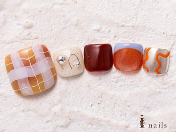 アイネイルズ 横浜WEST店(I-nails)/チェックフレンチマグ10480円