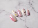 オーロラ×押し花ネイル