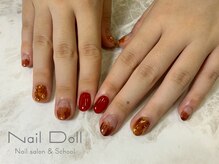 ネイルドール(Nail Doll)/ボルドー×べっ甲