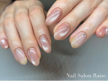 ライズ 本町店(Raize)/ミラーフレンチネイル/ピンク
