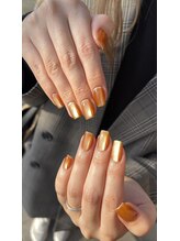 ネイルズキュー(NAILS CUE)/秋ネイル/ブラウンマグネット