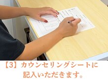 心整体院/カウンセリングシート記入。