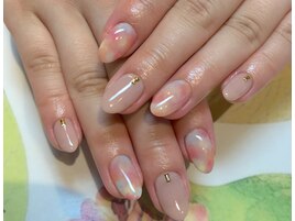 ～ふんわりマーブル春ネイル～