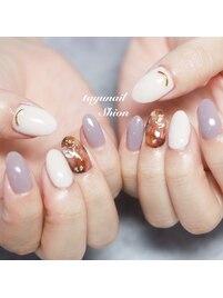 べっ甲ニュアンス秋ネイル