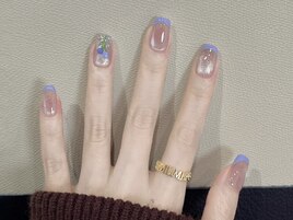 フレンチネイル　フラワー