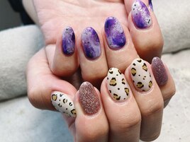 豹柄×ニュアンスアシンメトリー