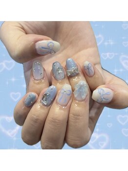 アヤネイルズ アンド アイラッシュ(AYA NAILZ.＆Eyelash)/リボンは安定かわいい！