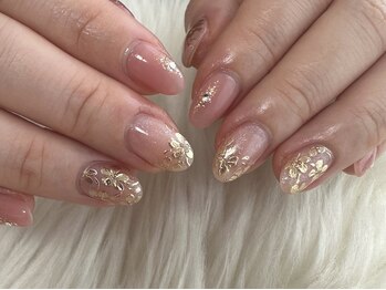 ピンクベリー(PINK BERRY)/お花ネイル