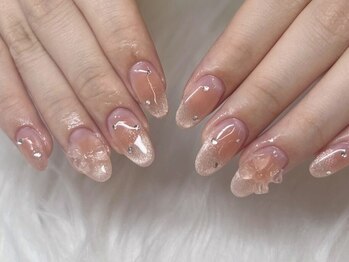 アンネ 明石店(ANNE)の写真/ちゅるんとデザインで指先を綺麗に♪オシャレ度UP★短い爪がお好きな方、お仕事柄爪を伸ばせない方にも◎