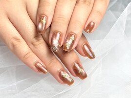 ワンホン風ネイル/ブラウンマグ