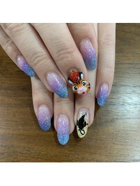 二段ラメグラデーション