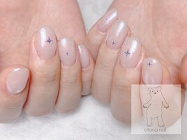 ホワイトオーロラミラーネイル★