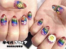 ネイルマフィア 原宿(NAIL MAFIA)/レインボーニコちゃんフラワー★