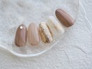 煌めきブラウンアートネイル