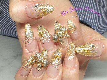 アン ジョーヌドラゴ/【ロングネイル】ゴールドネイル