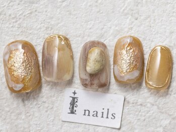 アイネイルズ 渋谷店(I nails)/キャメルクリアゴールド