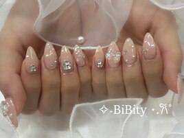 ワンカラーストーンネイル♪