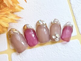 ガラスフレンチネイル♪