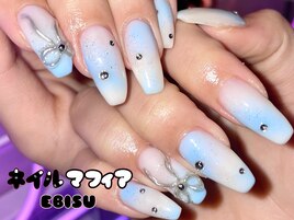 海外風リボンネイル