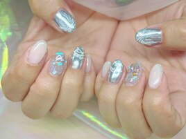 花火×ヨーヨー柄