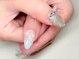オーロラマーメイド/貝殻ネイル
