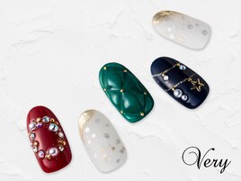 ゴージャスクリスマスネイル