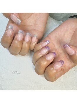 ドットビー(.Bee)/カラーベースラメフレンチネイル